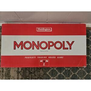 Vintage 1993 Waddingtons Monopoly 44021 - Complete Board Game w/Red Board Insert